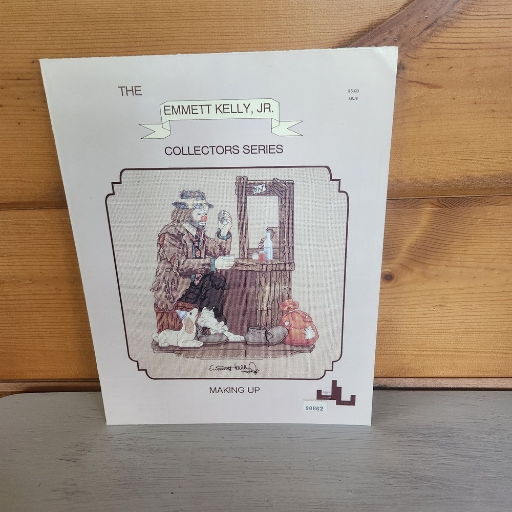 Emmet Kelly "Making Up" Clown, Counted Cross-Stitch Pattern~ booklet~Magazine